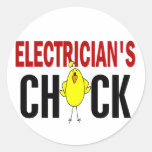 Electrician’s Chick Round Sticker