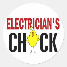 Electrician’s Chick Round Sticker