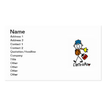 Electrician Stick Figure Business Card