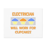 Electrician ... Will Work For Cupcakes postcards