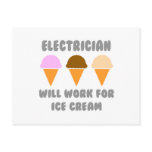 Electrician ... Will Work For Ice Cream postcards