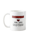 Electrician ... Will Work For Wine Coffee Mug