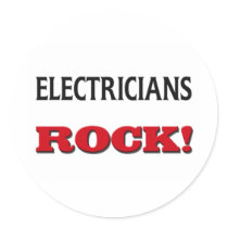 Electricians Rock Round Sticker