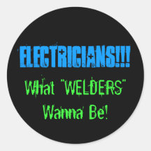 electricians round sticker