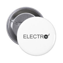 Electro - Music turntable vinyl record DJ Clubber Pinback Buttons