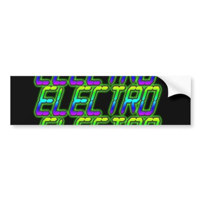 ELECTRO wall Bumper Stickers by dubsteptshirts
