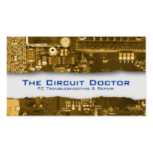 Electronic Circuits Tearaway Ochre Business Card