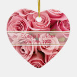 Élégance de rose de rose - personnaliser ornement de noël