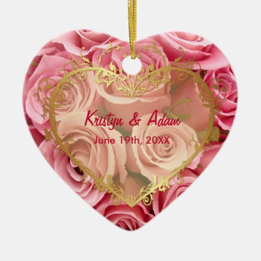 Élégance de rose de rose - personnaliser décorations pour sapins de noël