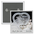 Elegant 25th Wedding Anniversary Button