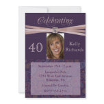 Elegant 40th Birthday Party  Photo Invitations