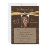 Elegant 40th Birthday Party  Photo Invitations