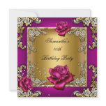 Elegant 40th Birthday Party Pink Rose Gold Custom Announcement