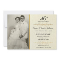 Elegant 40th Wedding Anniversary Party Invitations