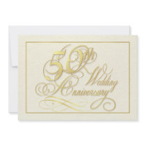 Elegant 50th Anniversary Invitations - Inexpensive