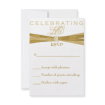 Elegant 50th Birthday Party Invitations RSVP Card
