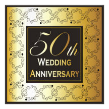 Elegant 50th Wedding Anniversary Invitations