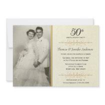 Elegant 50th Wedding Anniversary Party Invitations