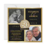 Elegant 50th Wedding Anniversary Photo Invitations
