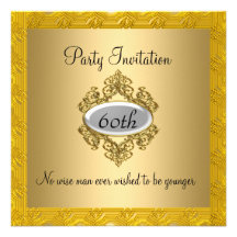 Elegant 60th birthday Gold Invitation