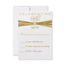 Elegant 60th Birthday Party Invitations RSVP Card