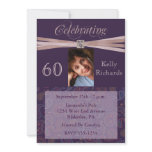 Elegant 60th Birthday Party  Photo Invitations