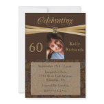Elegant 60th Birthday Party  Photo Invitations