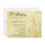 Elegant 70th Birthday Surprise Party Invitations