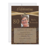 Elegant 80th Birthday Party  Photo Invitations