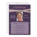 Elegant 80th Birthday Party  Photo Invitations