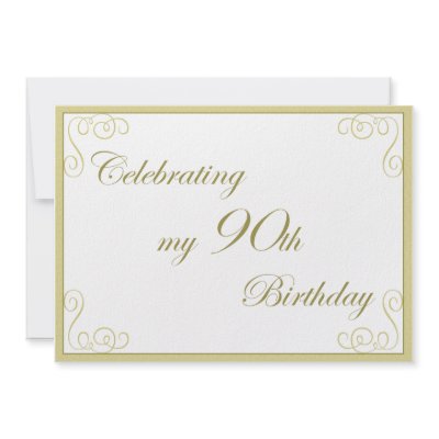Elegant 90th Birthday Party Invitation by birthdaygifts