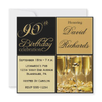 Elegant 90th Birthday Party Invitations