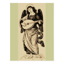 Elegant Angel With Mandolin Postcards