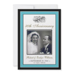 Elegant Anniversary Party Custom Invitation (aqua)