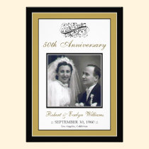 Elegant Anniversary Party Custom Invitation (gold) invitations