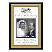 Elegant Anniversary Party Custom Invitation (gold)