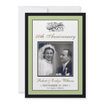 Elegant Anniversary Party Custom Invitation (sage)