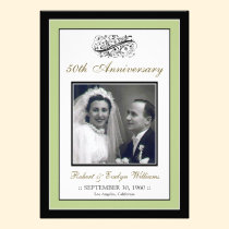 Elegant Anniversary Party Custom Invitation (sage) invitations