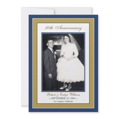 Elegant Anniversary Party Invitation (blue/gold) by BeezKneez