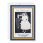 Elegant Anniversary Party Invitation (blue/gold)