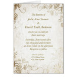 Elegant Antique Gold Vintage Wedding Invitation Cards