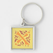 Elegant antique medieval letter X Keychain