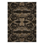 Elegant Antiqued Gold Baroque Rehearsal Dinner Custom Invitations