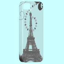 elegant aqua vintage paris eiffel tower iPhone5 casemate cases