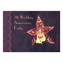 Elegant art deco black orchid anniversary invite