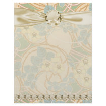 elegant art nouveau summer floral pattern letterhead