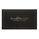 Elegant Attorney Faux Black Linen Business Card