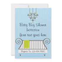 Elegant Baby Boy Shower Invitation