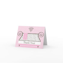 Elegant Baby Crib Baby Shower Thank You Note Card