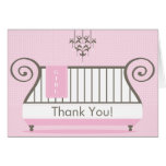Elegant Baby Crib Baby Shower Thank You Note Card